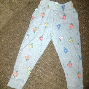Floral Kids Leggings - Gray